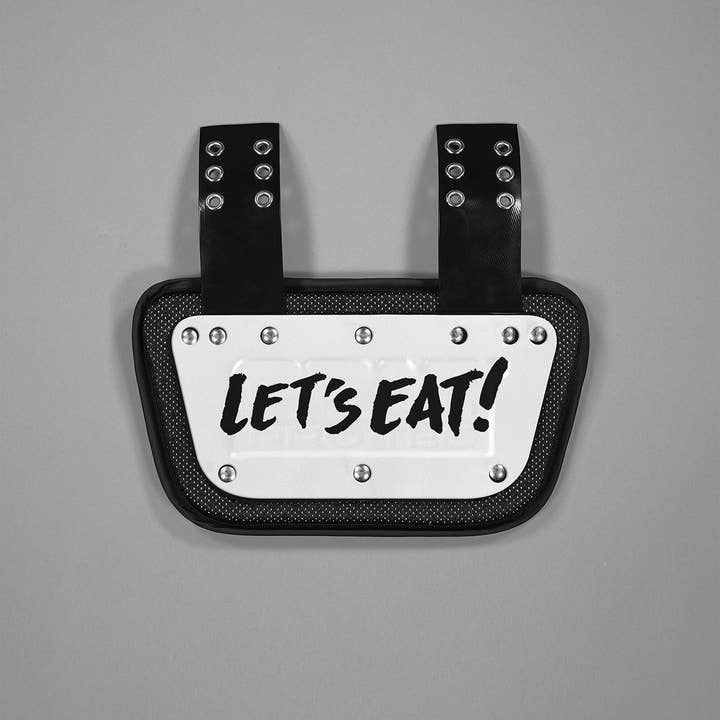 White Let's Eat Sticker for Back Plate for wholesale on Faire18