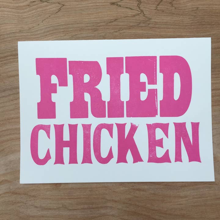 Pioneer House (formerly Yee-Haw) - Wholesale Everyday Greeting Card - Fried Chicken Letterpress Greeting Card