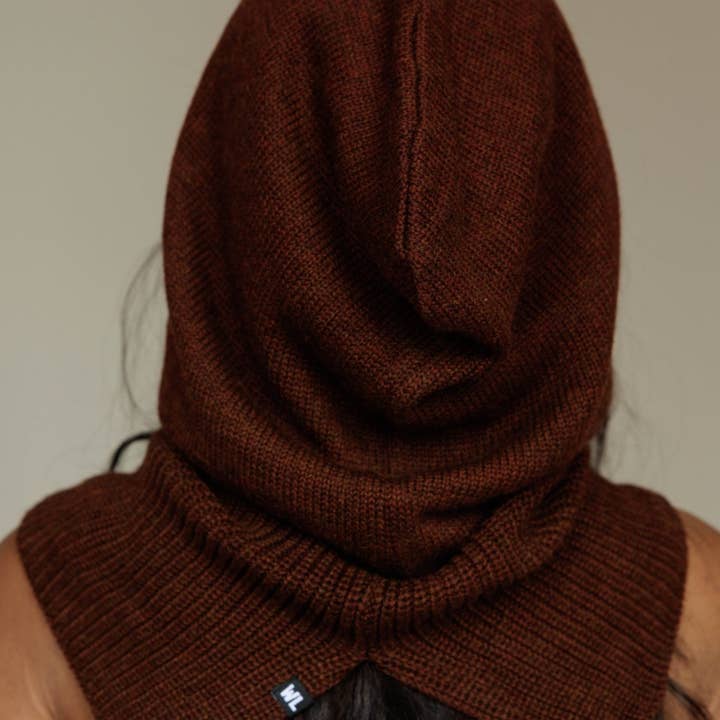 Brown Satin Lined Balaclava in Umber for wholesale on Faire