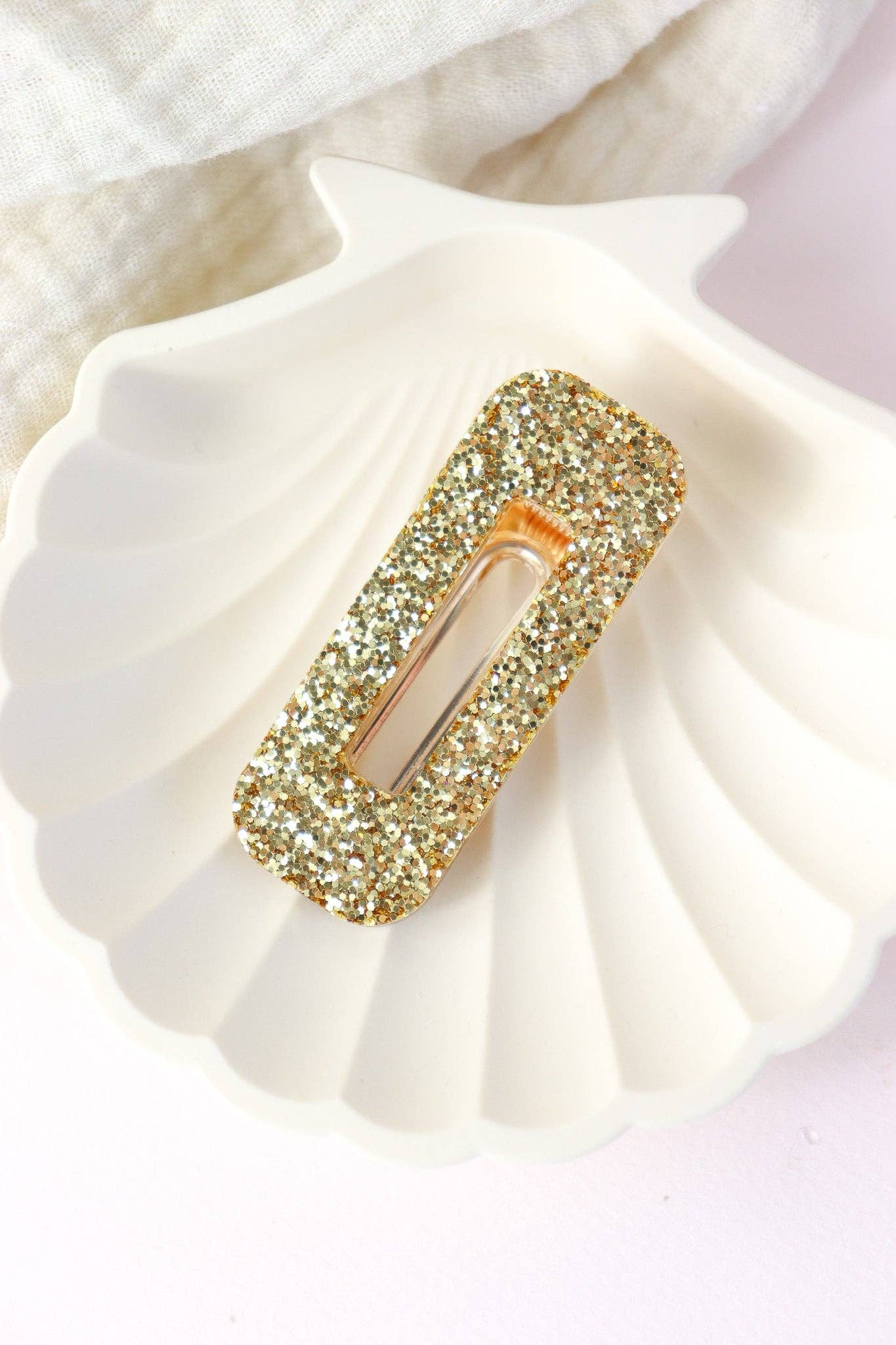 CG Home - Wholesale Barrette - Women's - Rectangular hair clip with large gold sequins