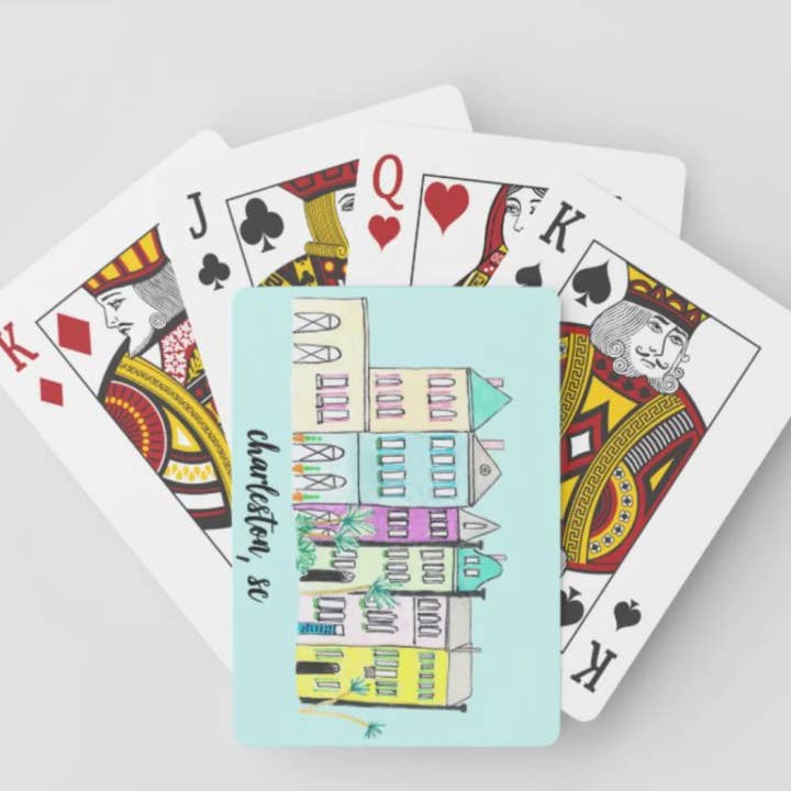 Rainbow Row Playing Cards for wholesale by Island Haus Co
