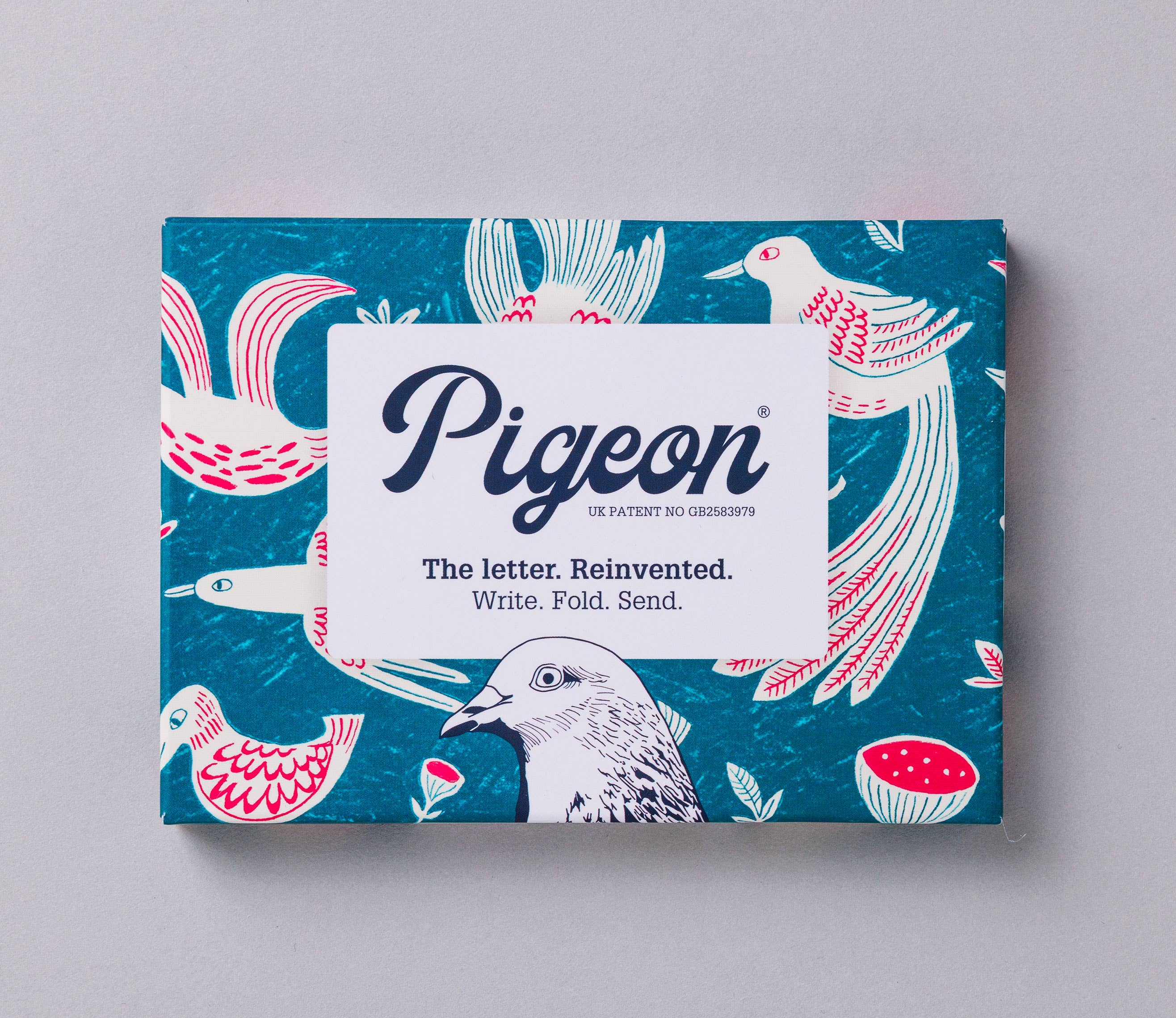 pigeonposted - Wholesale Stationery/Notecard Set - Fig & Feather Pigeon, Folding Letter Set – Pack of 6 Letters