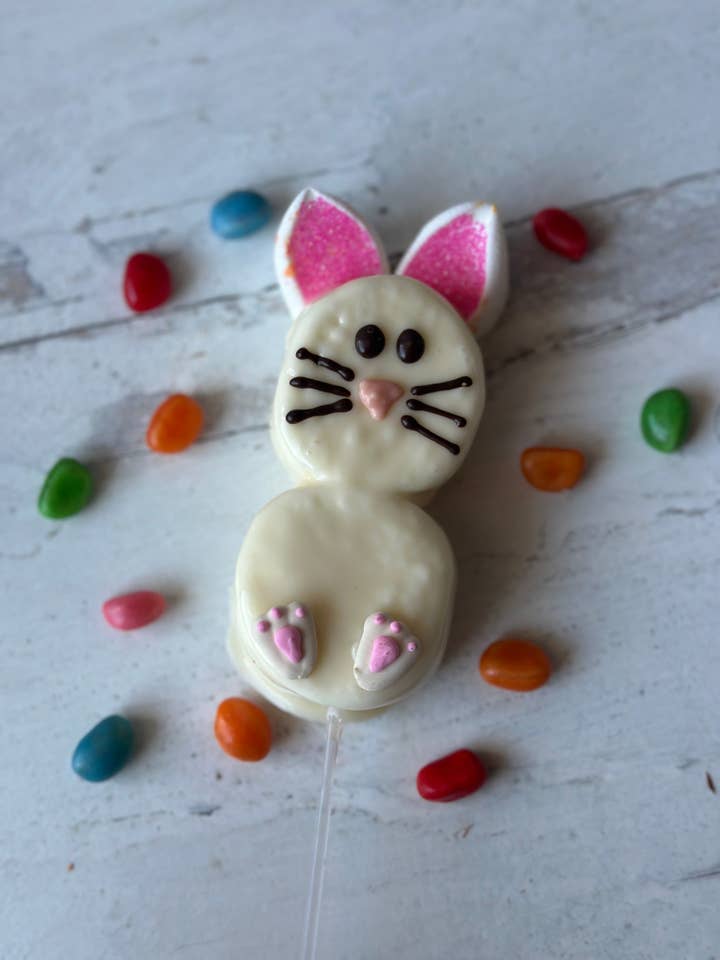 Bunny Marshmallow Lollipop for wholesale by Chocolates Unlimited by Denise
