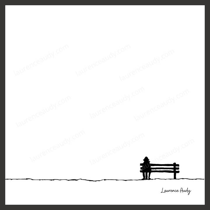 Display minimalist drawing Bench 01 for wholesale by LAURENCE AUDY CROQUIS