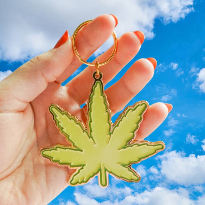 Weed Leaf Keychain for wholesale by Sunthing Studio