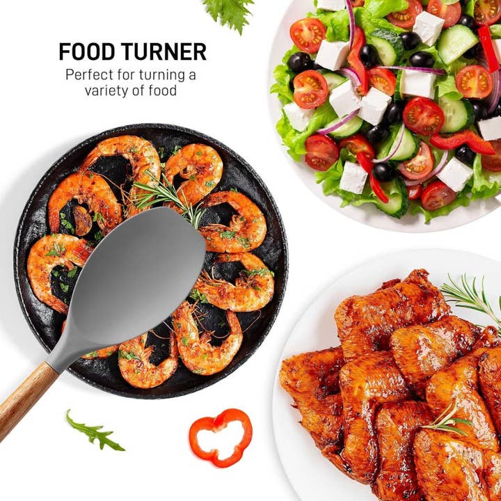 Zulay Kitchen - Wholesale Kitchen Utensil Set - 5-Piece Silicone Utensils Set with Wooden Handles26