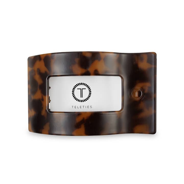 TELETIES - Venta al por mayor Horquilla para el pelo - Mujer - Pinza de Pelo Rectangular Plana | Mediana | Carey1