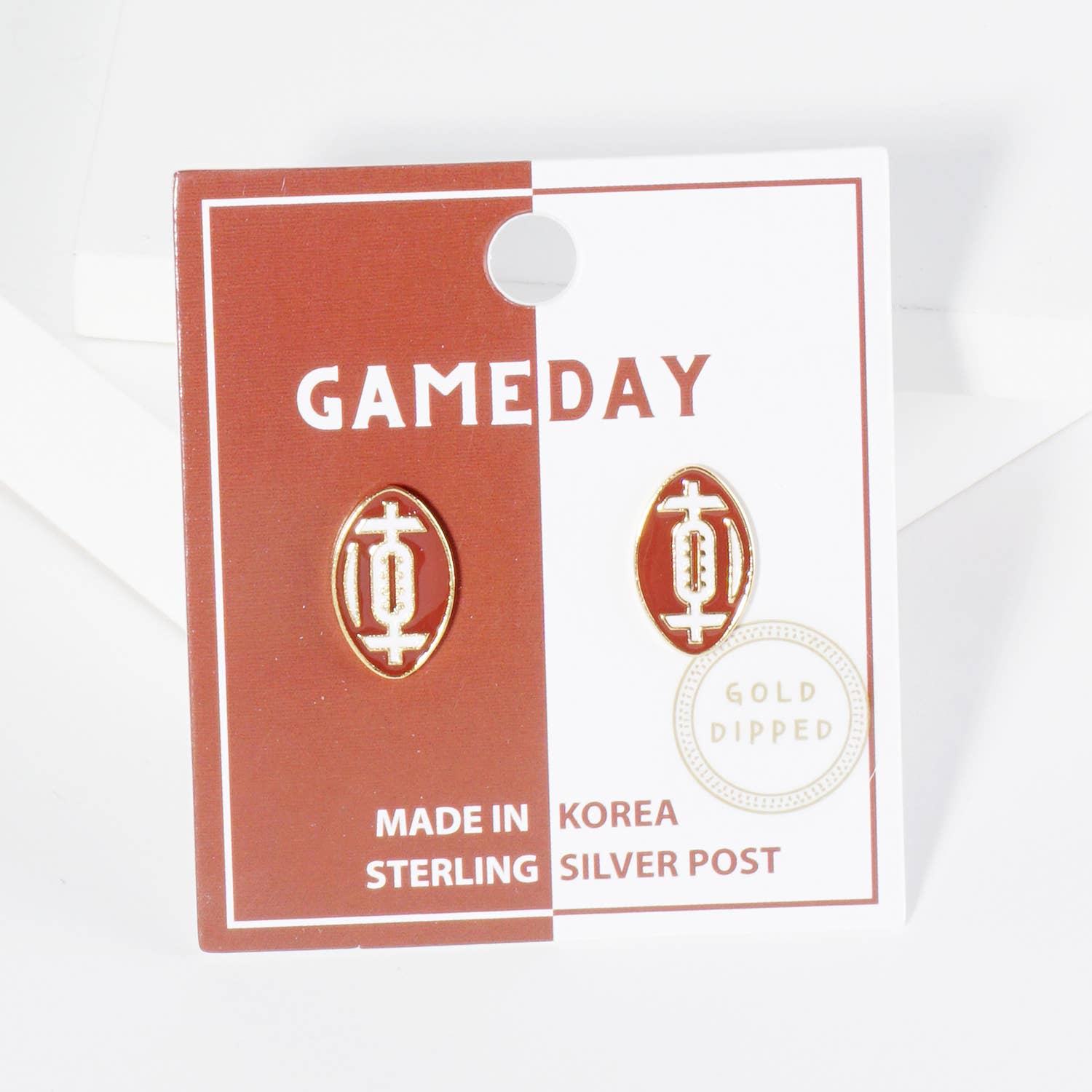 Lou & Co - Wholesale Stud/Post Earrings - Enamel Football Stud Earrings4