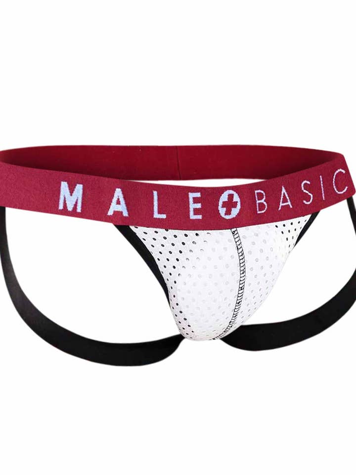 Sospensorio Spot Malebasics - Bianco - per la vendita all'ingrosso da parte di Malebasics Underwear