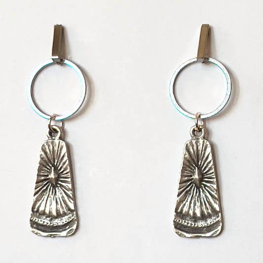 Pendientes Pequeños de Plata Sunburst para venta al por mayor de Wood + Feather Designs