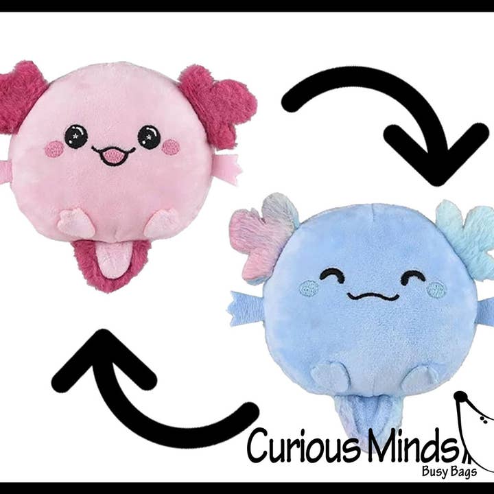 Curious Minds Toys - Wholesale Stuffed/Plush Toy - Kids & Baby - 1 Reversible Axolotl Animal Plush Flip Inside Out Animals - 7
