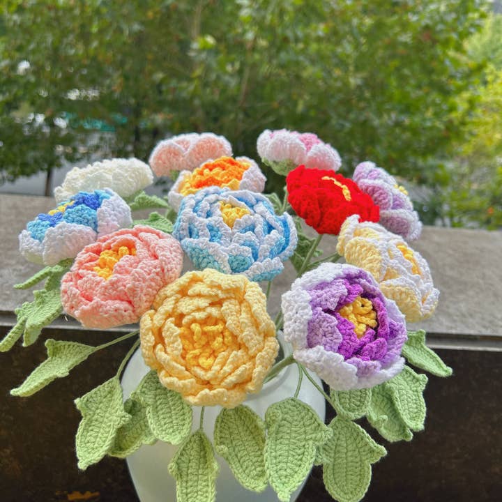 Lilyrosy Crochet Peony Flowers, Handmade Gifts for wholesale by Lilyrosy(Duty free)