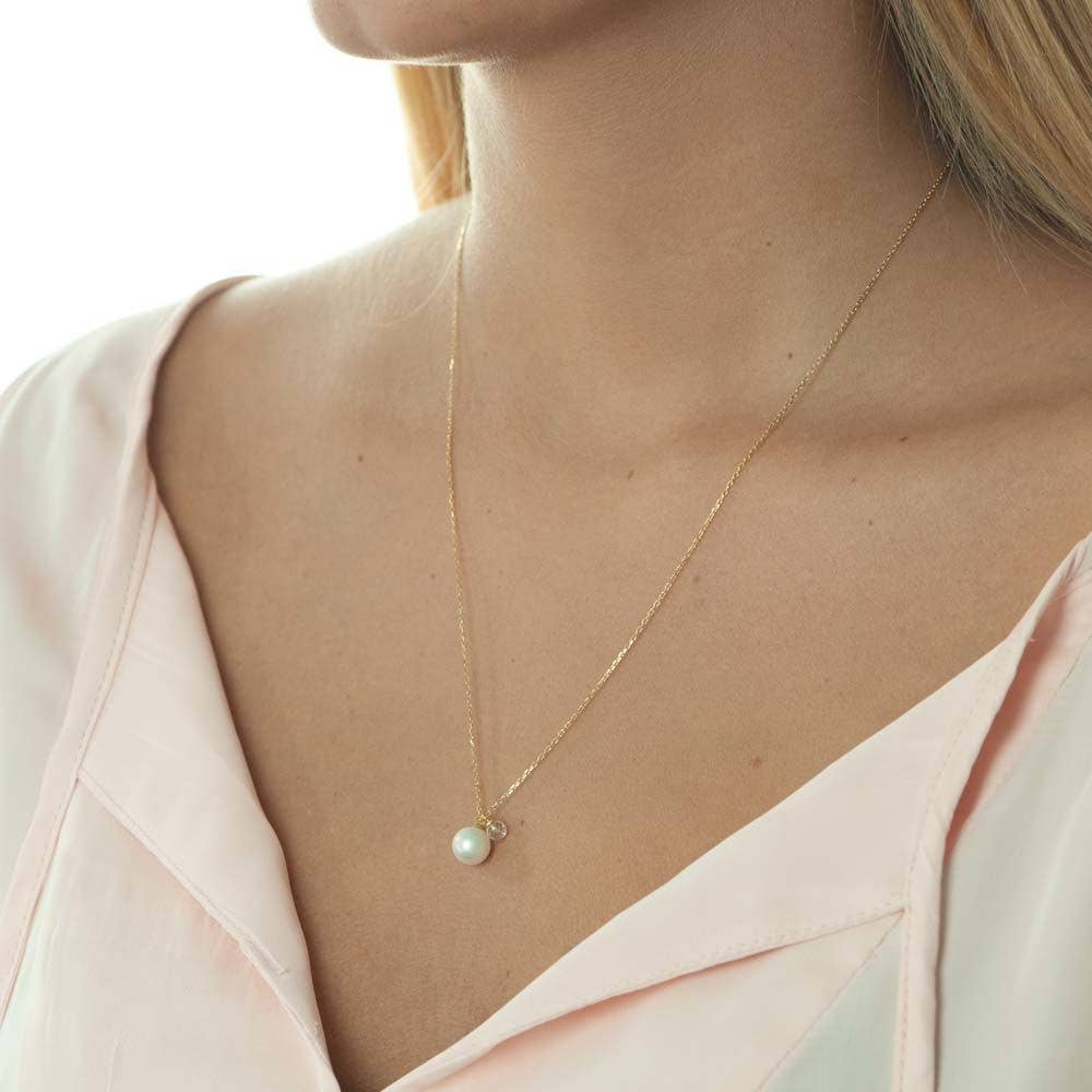 Leaf Jewelry - Vendita all'ingrosso Collana con ciondolo/pendaglio - Collana di perle placcata in oro giallo 18 carati1