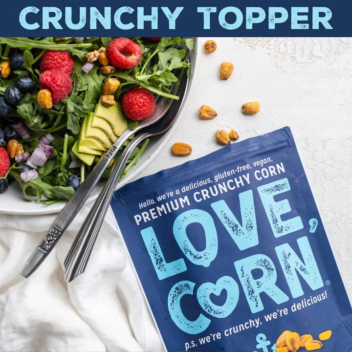 LOVE CORN - Wholesale Puffed Snack - LOVE CORN Sea Salt 1oz x 12 Bags10