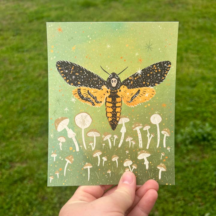 Stampa artistica «Testa della morte» a forma di falena per la vendita all'ingrosso da parte di Glitter and Toadstools