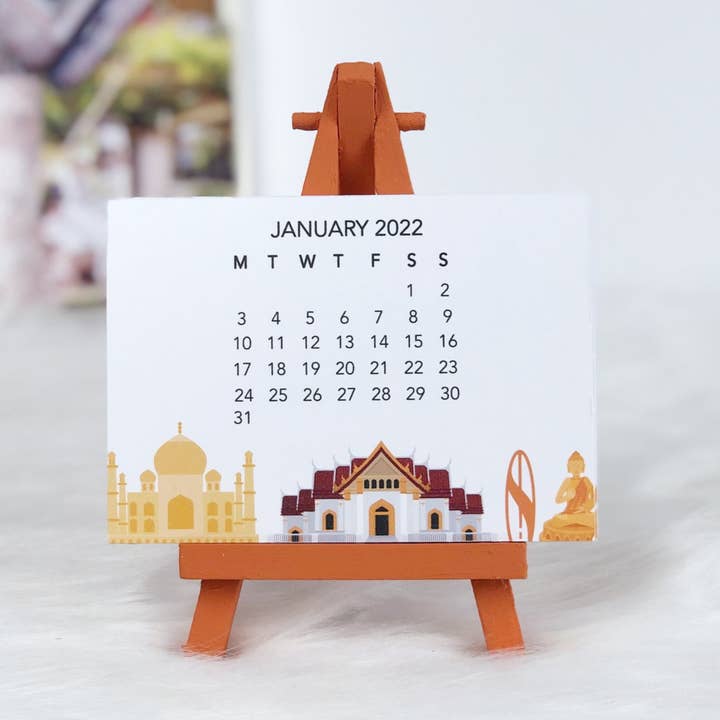 2023 Aisa Mini Easel Desk Calendar for wholesale by Project Plan