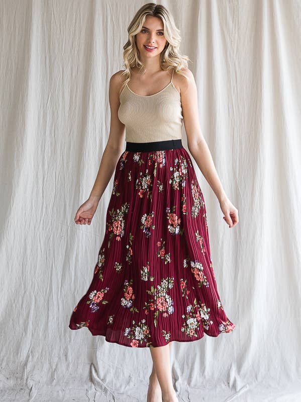 JUPE FLEURIE PLISSÉE pour la vente par miroh