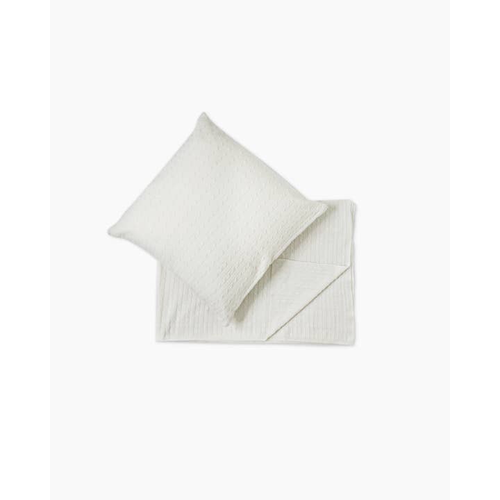Delfina&Co - Wholesale Throw Blanket - Cable Knit Cashmere Throw & Pillow Cover Set