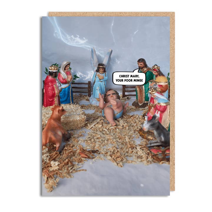 Funny Christmas Card - 'Minge Portrait' for wholesale by The Buddy Fernandez Card Company