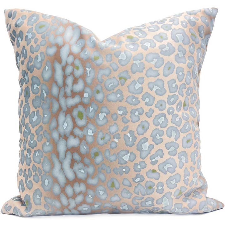 Almofada Leopardo Azul - Almofada de Outono por atacado de Rachel Brooks Design, LLC