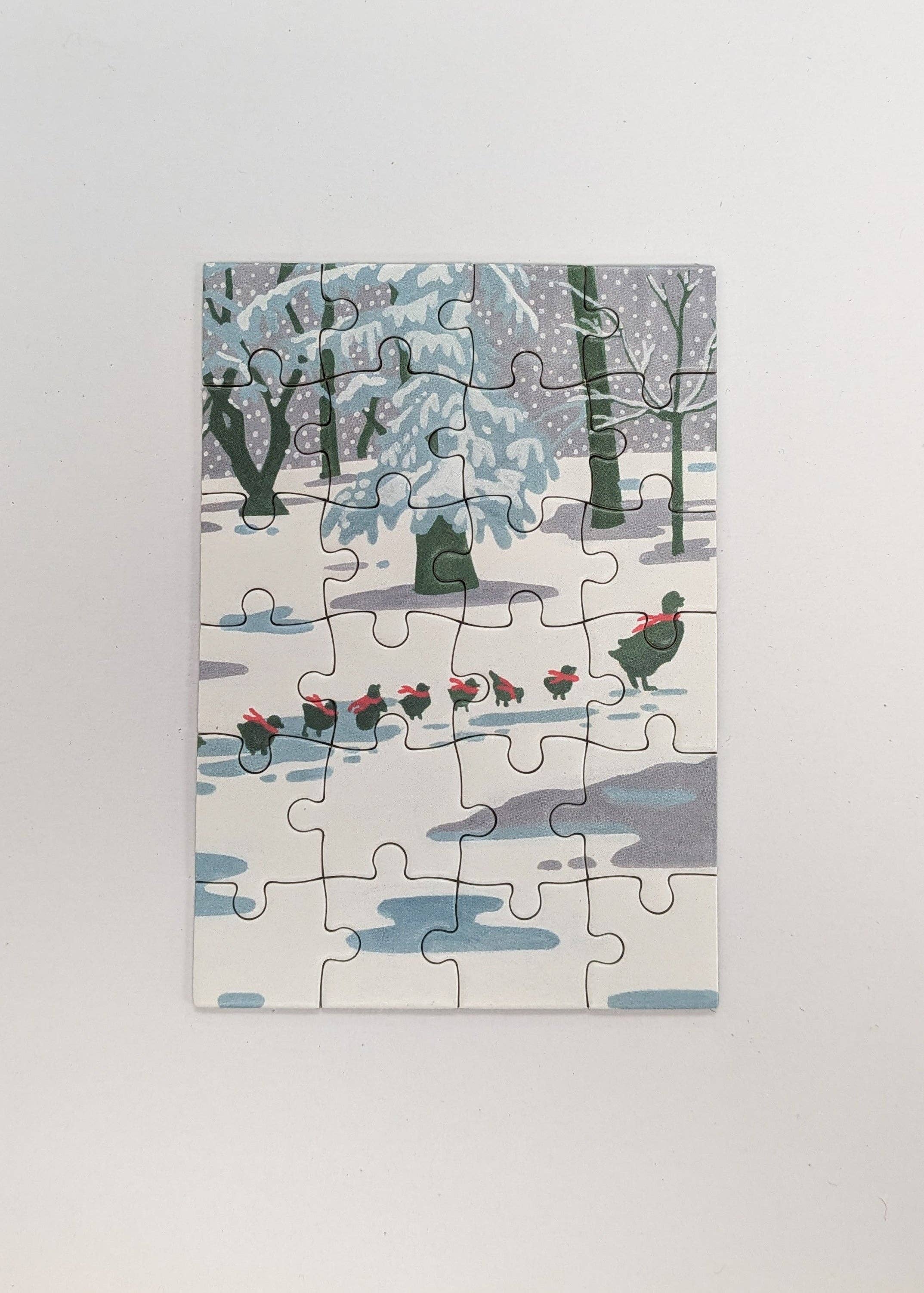 Ohello Boston - Wholesale Puzzle - Adult - Ducklings in the Snow 24pc. Mini Puzzle1