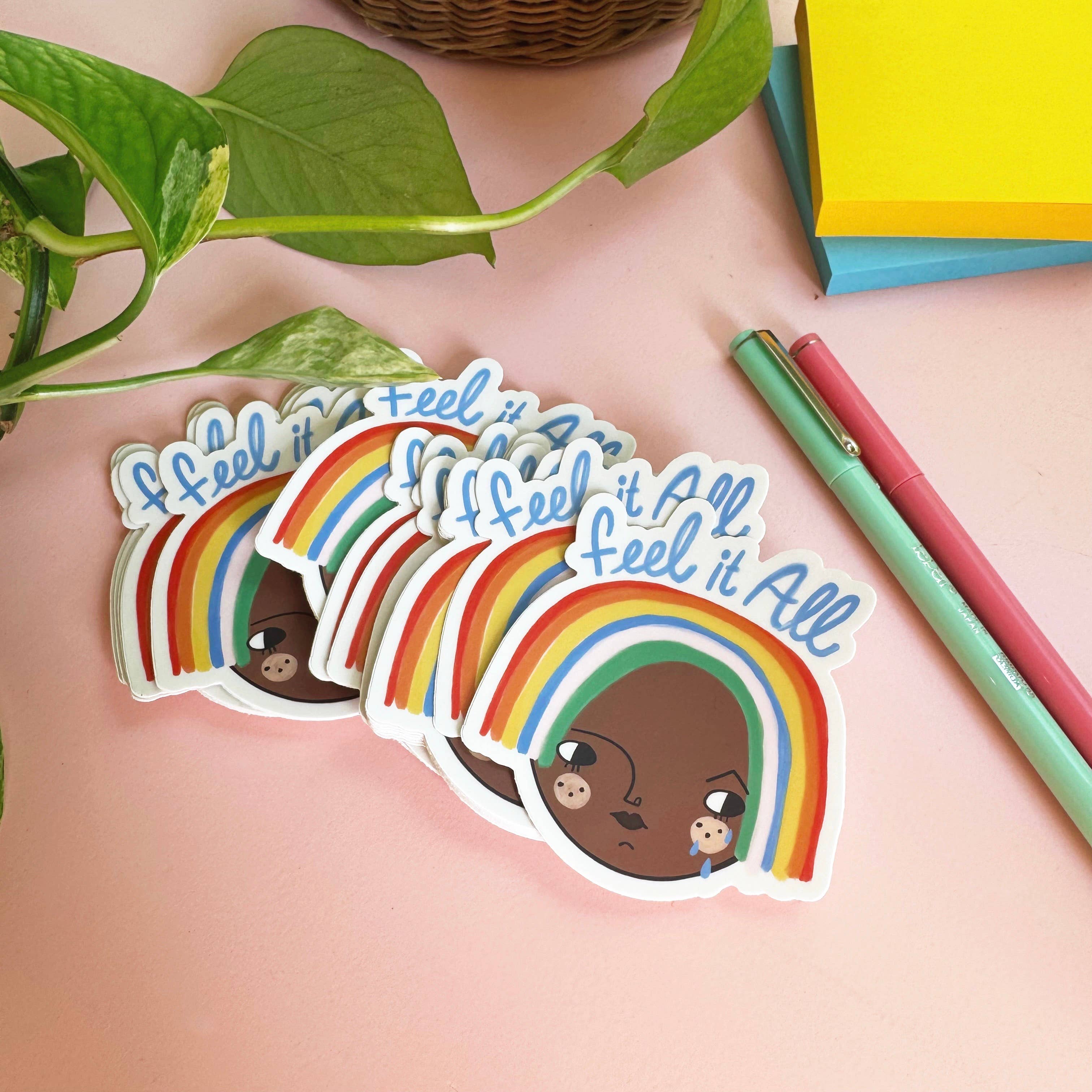 Dream Folk Studio - Wholesale Sticker - Feel It All Sticker - Feelings/Mental Health/Therapy1