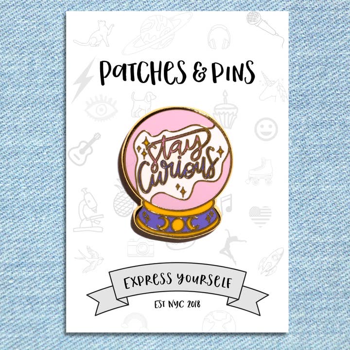 Stay Curious Enamel Pin for wholesale by Patches and Pins