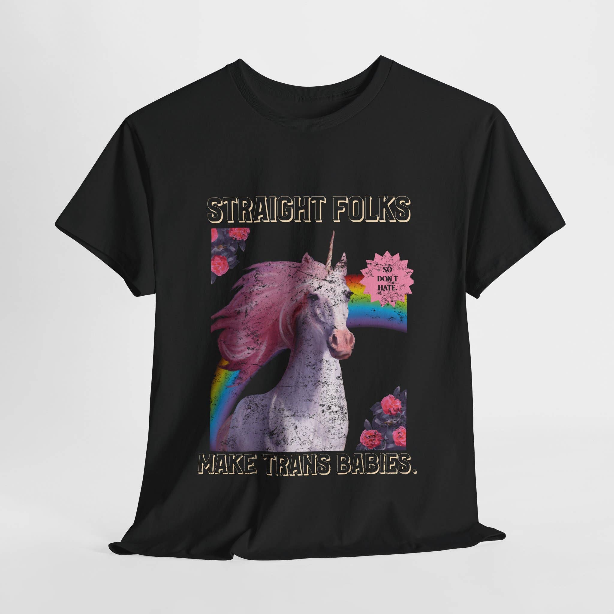 Kennidi Co. - Wholesale Screen Printed T-Shirt - Unisex - Straight Folks Make Trans Babies0
