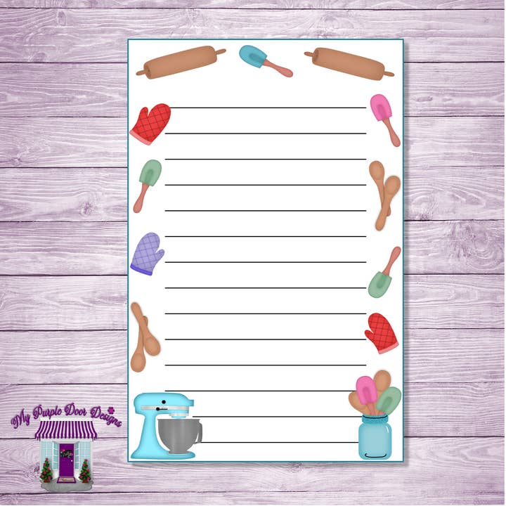 Kitchen Baking Lined 5"x8" Notepad for wholesale by My Purple Door Designs