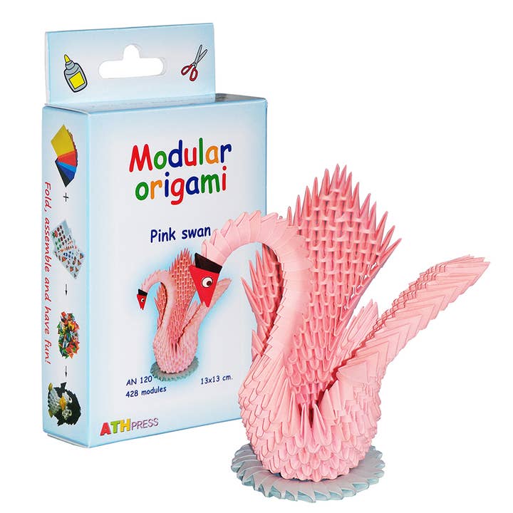DIY Craft Kit – 3D Modular Origami Set | Pink Swan for wholesale by ATHobby Do It Yourself