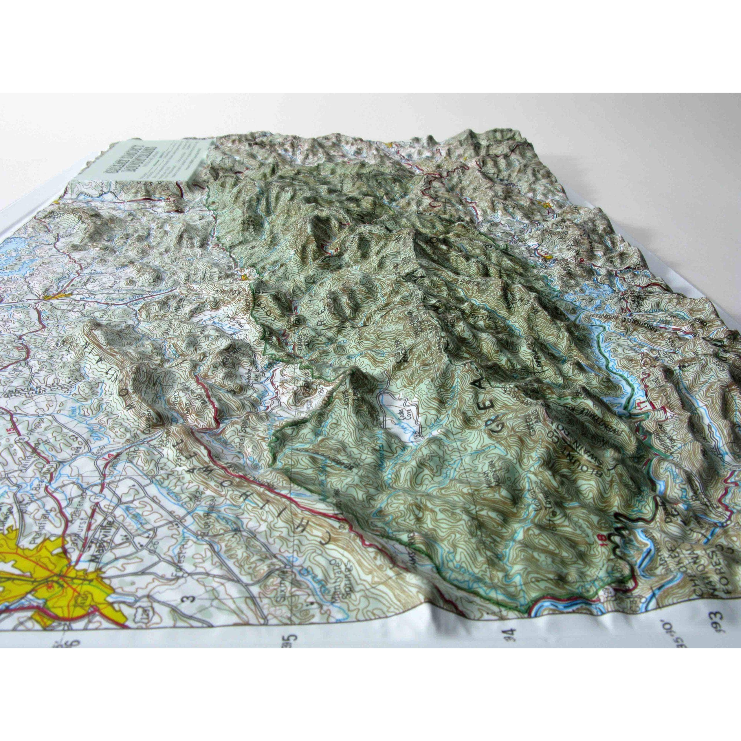 Map Shop - Wholesale Map - Great Smoky Mountains Raised Relief Map by Hubbard3