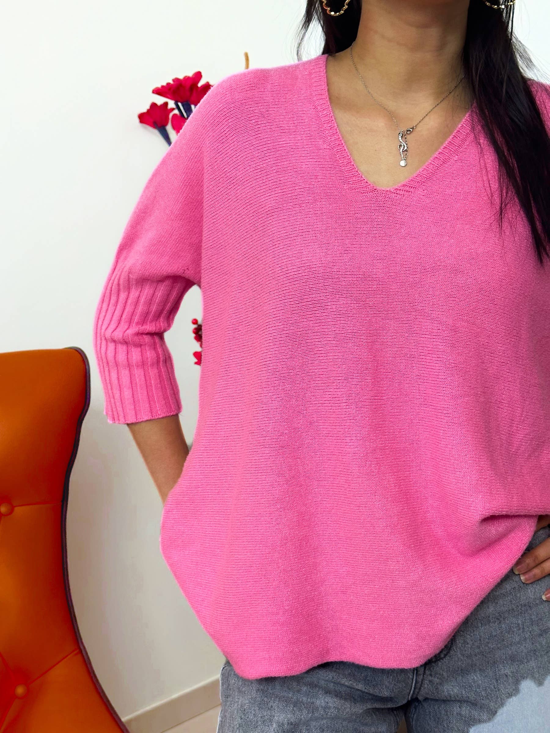 ZAFA PARIS - Wholesale Knit Sweater - Women's - 95F92H09-pullover with sleeves tightened at the elbow4