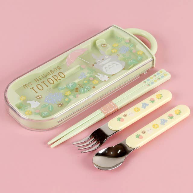 K_Wonderland - Wholesale Assorted Cutlery Set - Totoro, Chiikawa Slide Trio Cutlery Set-Lunch, Picnic