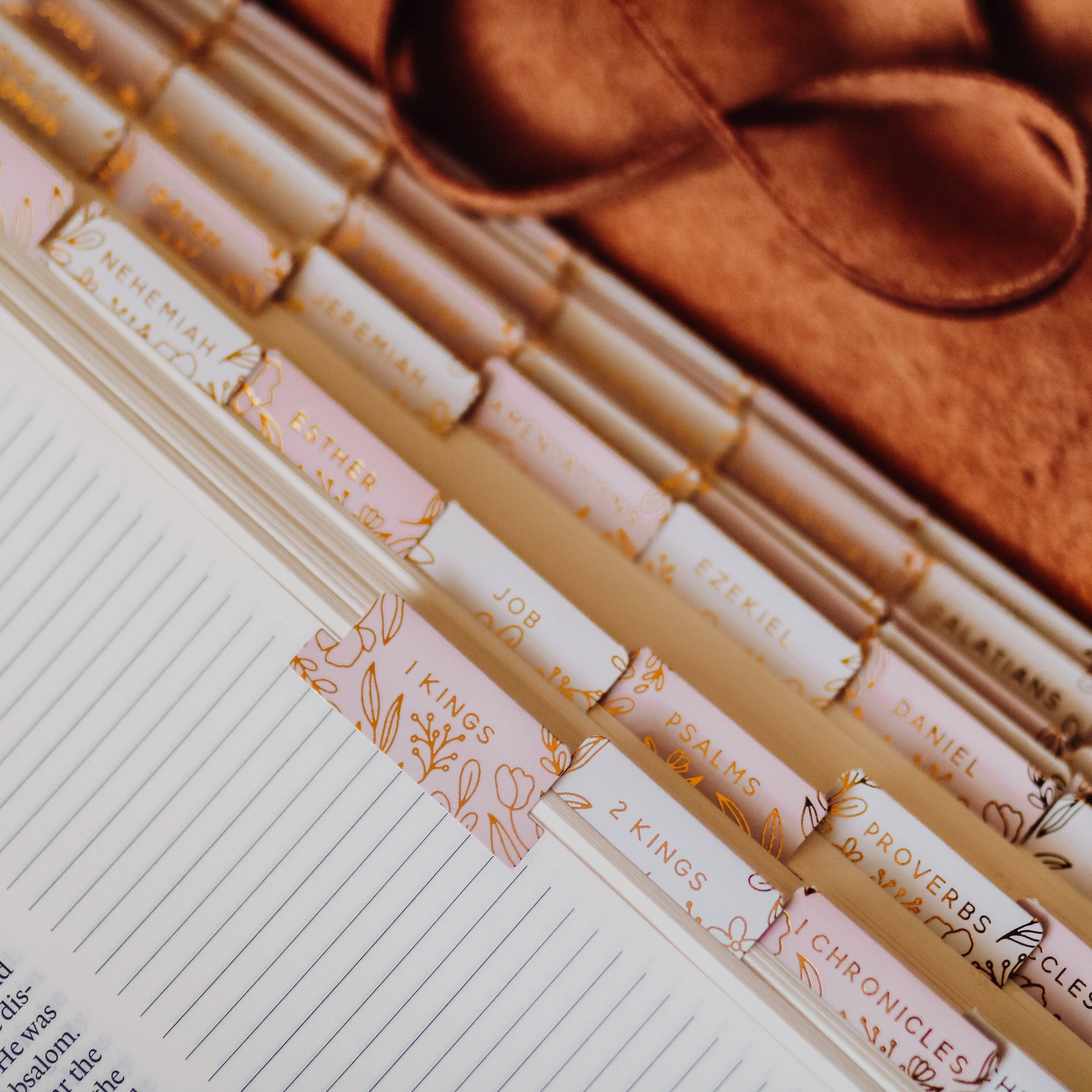 The Daily Grace Co - Wholesale Sticker - Gold Foil Bible Tabs - Dusty Pink3