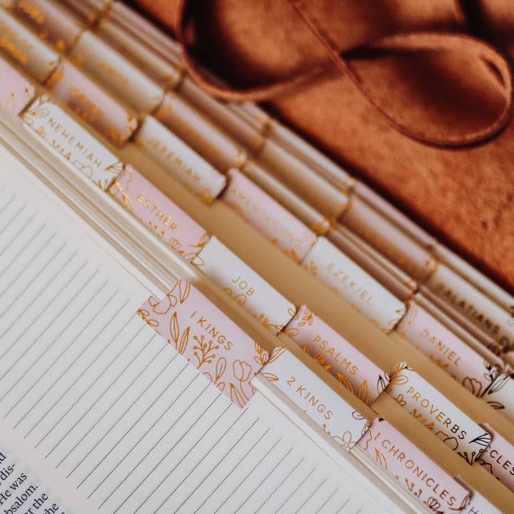The Daily Grace Co - Wholesale Sticker - Gold Foil Bible Tabs - Dusty Pink3