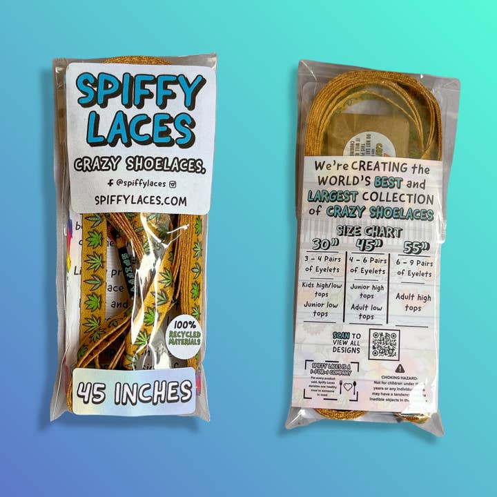 Spiffy Laces – Großhandel Schnürsenkel – Unisex – Weed Shoelaces Hellbraun 100% recycelte FLAT Premium-Schnürsenkel