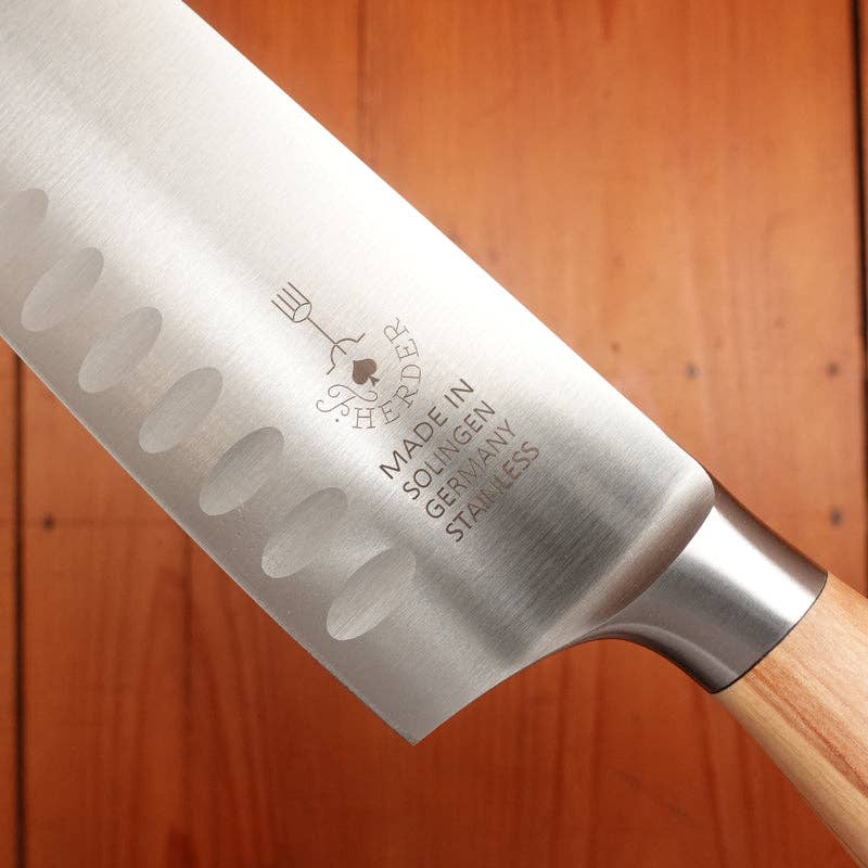 Bernal Cutlery - Wholesale Kitchen/Utility Knife - Friedr Herder Madera 6" Santoku Forged Stainless Olive 1/2 Bolster4