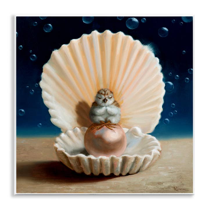 Chick Meditating Clamshell Pearl - Unframed Wall Art and other Purchase Wholesale plastic clamshell containers. Free Returns & Net 60 Terms on Faire trending on Faire.