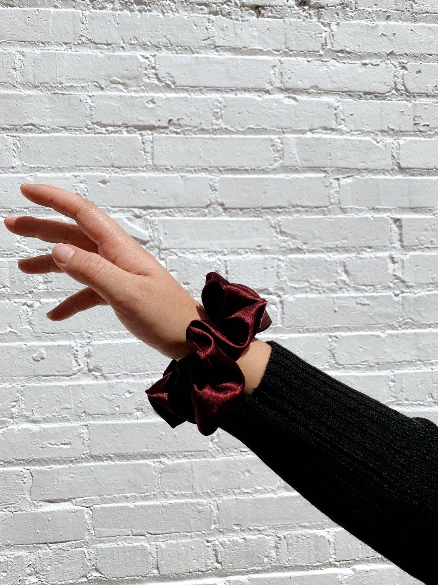Beyond Scrunchies – wholesale Scrunchie - Women’s – MAROON - Mulberry Silk Scrunchie4