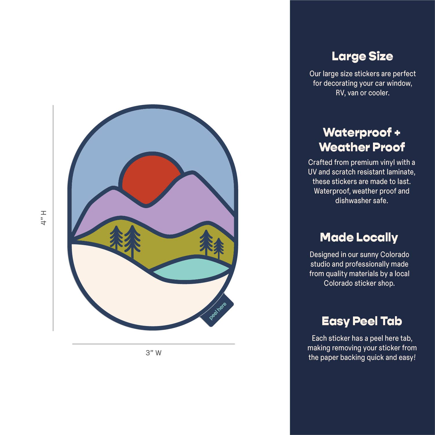 Endless August Supply Co. - Wholesale Sticker - Purple Mountains Large Vinyl Sticker1