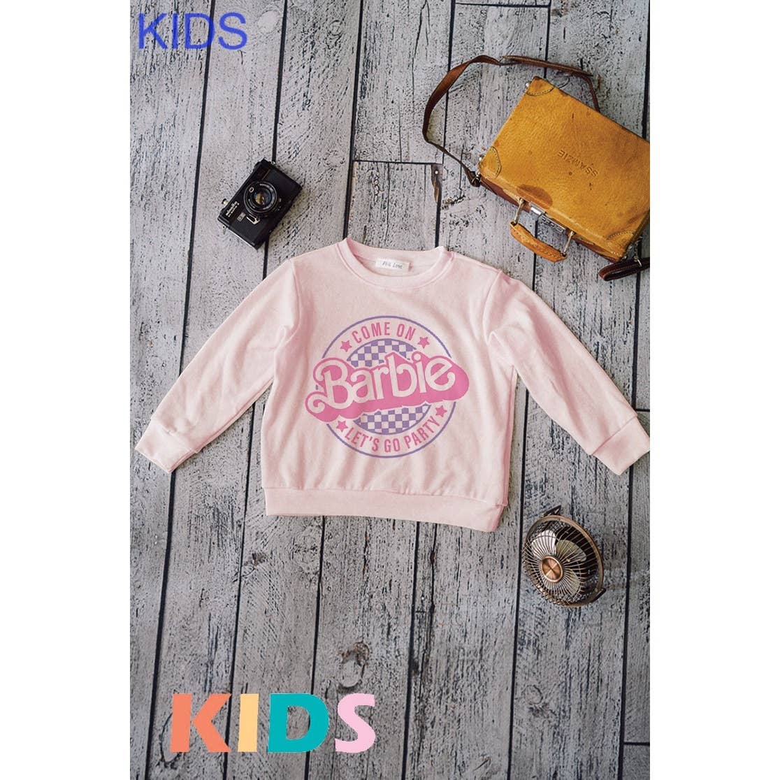 Phil Love – wholesale Screen-printed t-shirt – Kids – Kids Barbie print Soft long sleeve top3