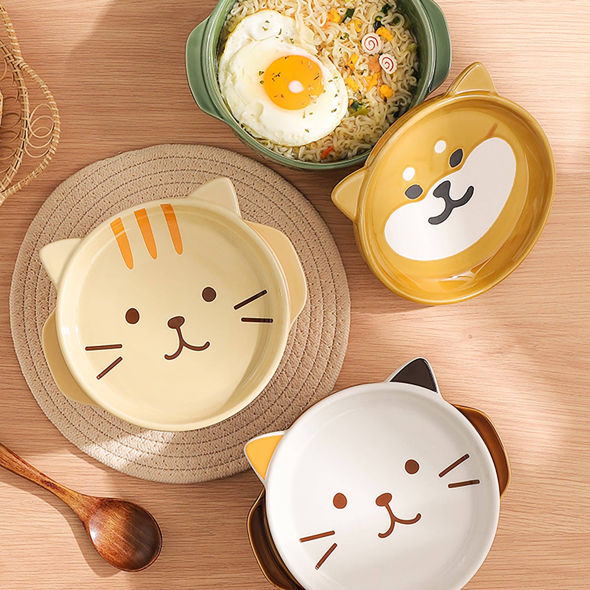 MinoCraft - Vendita all'ingrosso Ciotola - Adorabili ciotole per ramen con disegni di Shiba Inu e gatti8