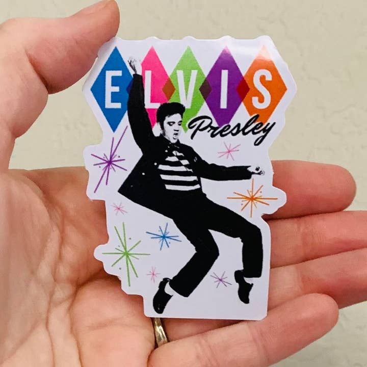 Retro Elvis- Elvis Aufkleber/Magnet für den Großhandel von Oily Graphic Creations