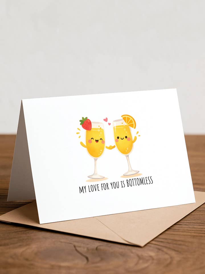 Mijn liefde voor jou is bodemloos - MIMOSA kaart voor wholesale door Chewy Lemon Studio