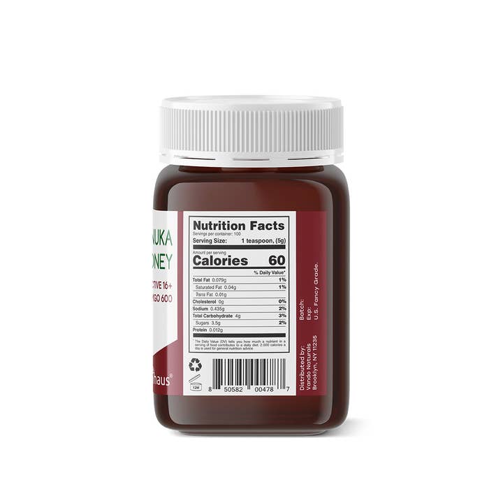 Vando Naturals - Wholesale Honey - Manuka Honey Mgo 600 Active 16+ 1.1 Lb
