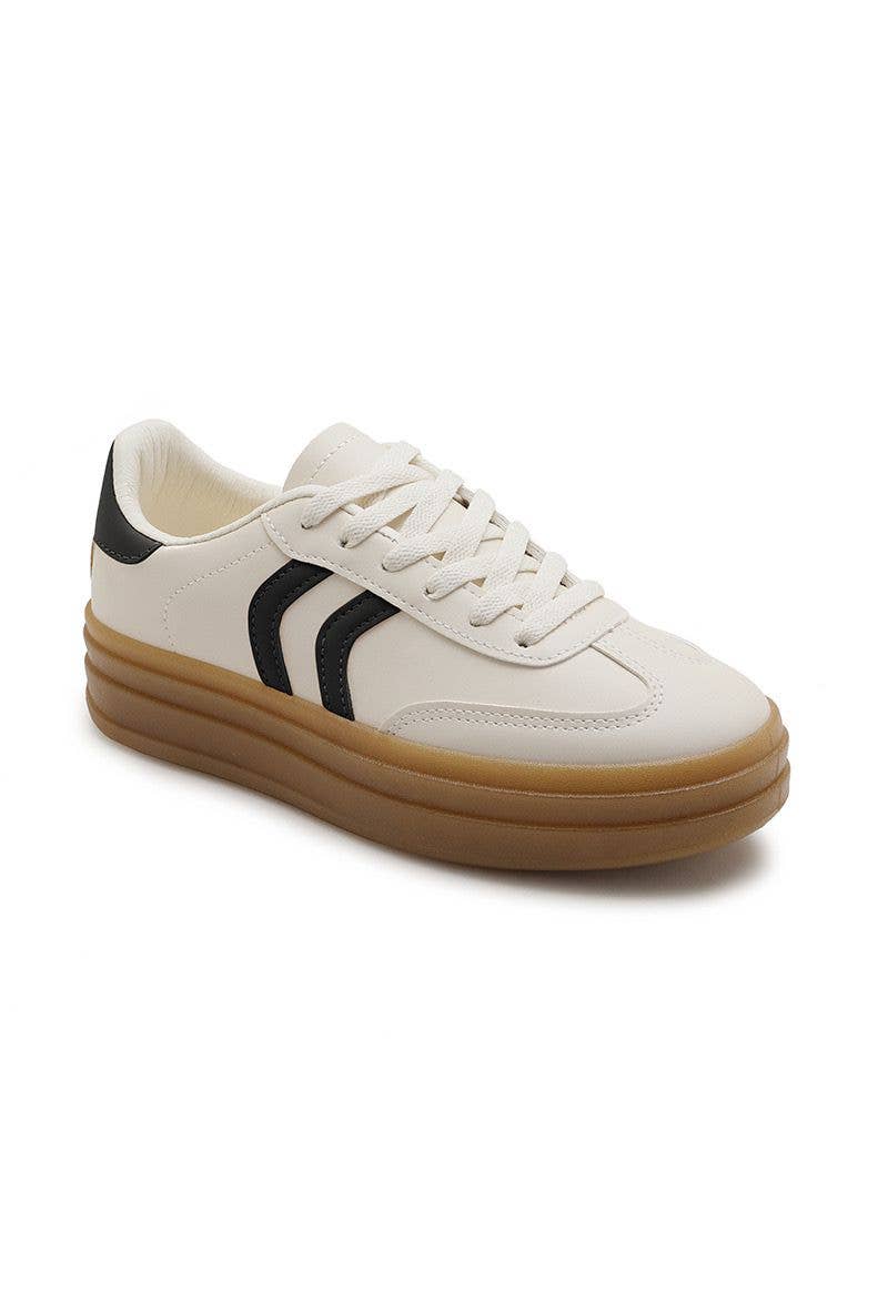 No Doubt Shoes – wholesale Lifestyle trainers – Women′s – WOMEN'S CURVE STRIPE THICK SOLE LACE UP SNEAKERS9