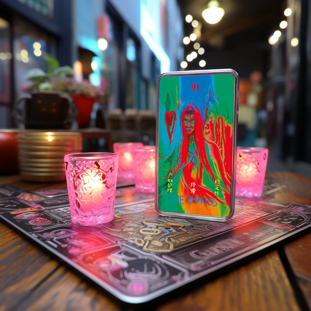 Darksynevyr – wholesale Tarot-kort – Darksynevyr Neon Tarot 78-kortslek, standardstorlek 120 x 65 mm4