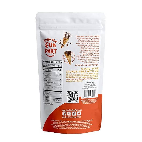 Just the Fun Part - Wholesale Chocolate Covered Sweets - Just The Fun Part - Peanut Butter & Milk Chocolate 4.23oz