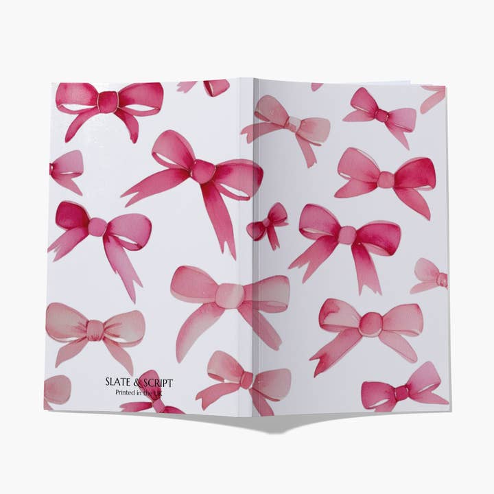 Slate and Script 'Pink Bows' A5 Notesbog 80 sider for engroshandel hos Slate and Script