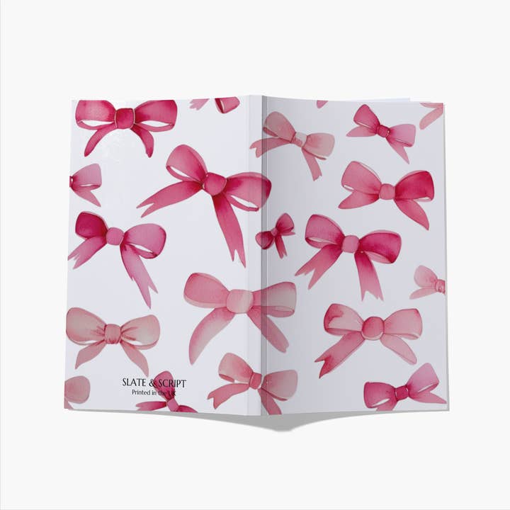 Slate and Script 'Pink Bows' A5 Notebook 80 pages for wholesale by Slate and Script